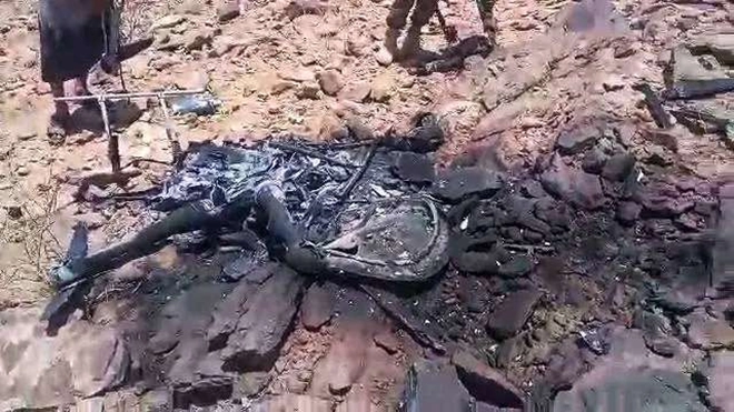 قوات دفاع شبوة تسقط طائرة مسيرة حوثية
